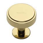 M Marcus Heritage Brass Stepped Disc Design Cabinet Knob with Rose 38mm 